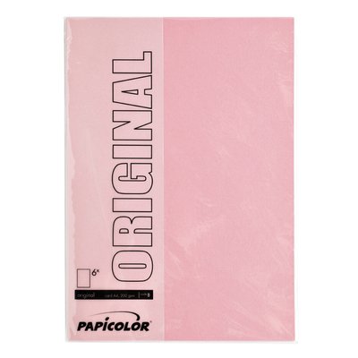 Papier copieur Papicolor A4 200g rose bébé 6 feuilles